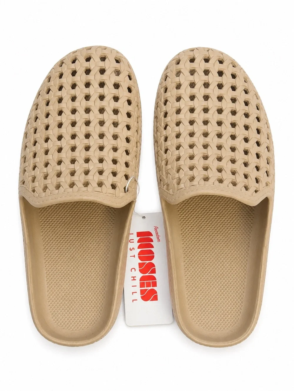 Brand New Freedom Moses Men's Casual Slide Sandals in Beige